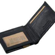 Mens Western Genuine Leather Wallet Bifold Ostrich Print Card Slots Black 3