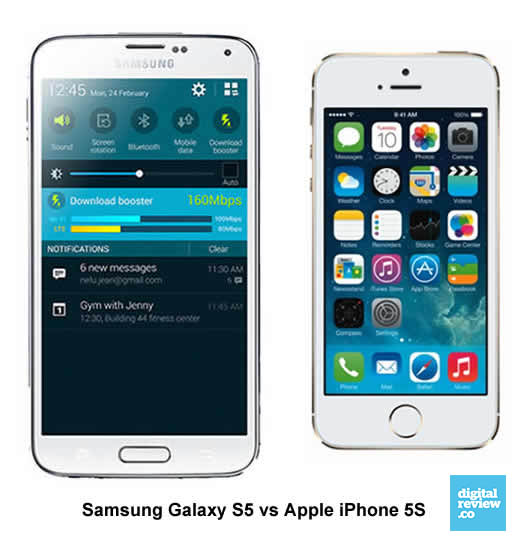 iPhone 5s vs Samsung Galaxy S5 - Specs Reviews